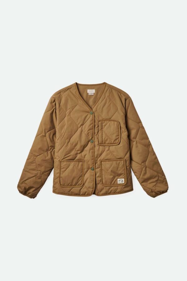 Delilah Quilted Jacket - Khaki - Image 2